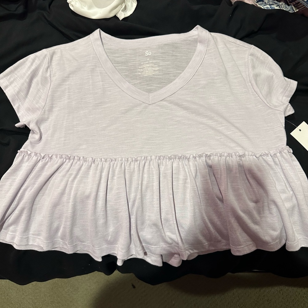 SO Lavender V-Neck Top